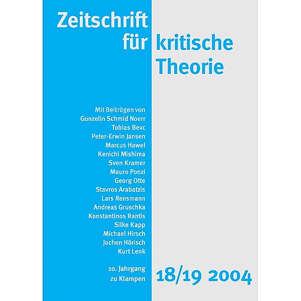 Zeitschrift für kritische Theorie / Zeitschrift für kritische Theorie, Heft 18/19 / Zeitschrift für kritische Theorie