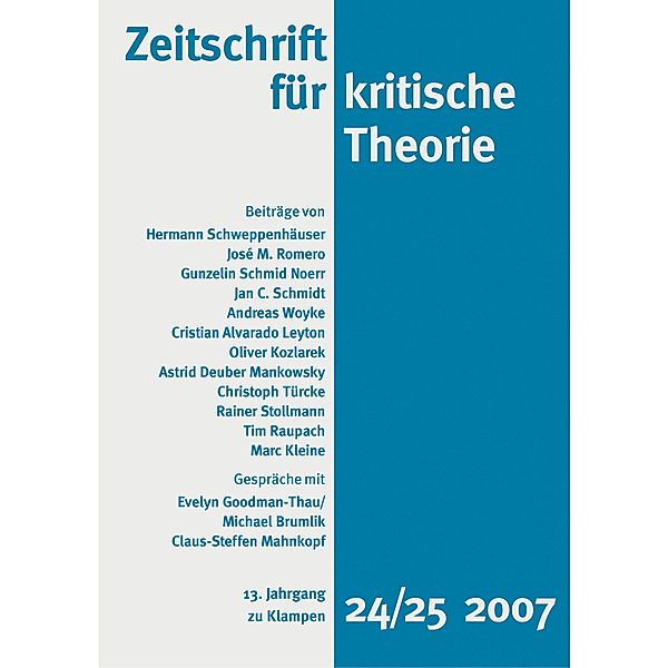 Zeitschrift für kritische Theorie / Zeitschrift für kritische Theorie, Heft 24/25 / Zeitschrift für kritische Theorie