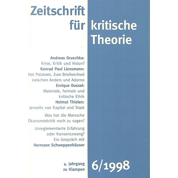 Zeitschrift für kritische Theorie / Zeitschrift für kritische Theorie, Heft 6 / Zeitschrift für kritische Theorie