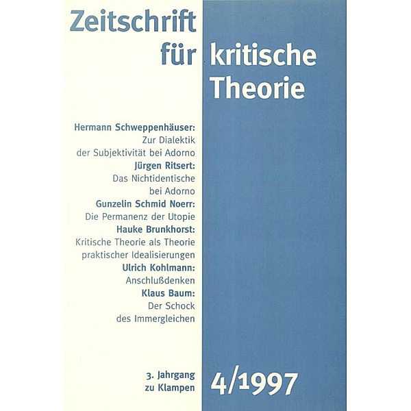 Zeitschrift für kritische Theorie / Zeitschrift für kritische Theorie, Heft 4 / Zeitschrift für kritische Theorie