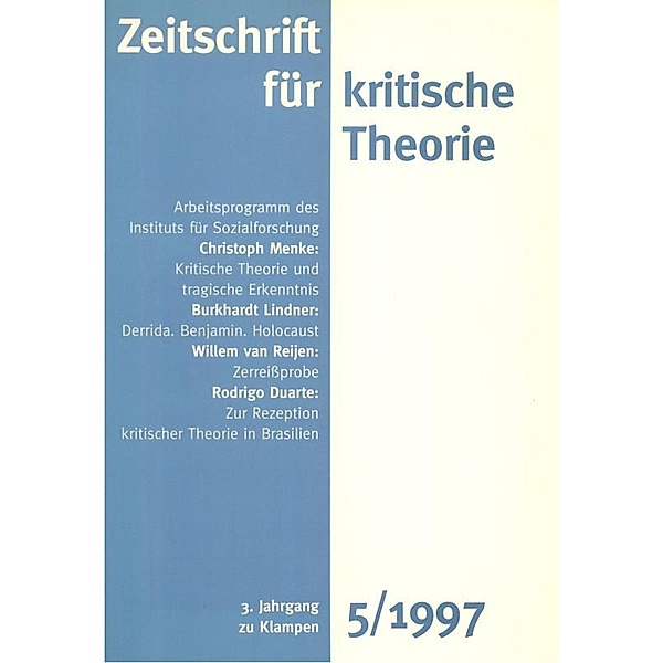 Zeitschrift für kritische Theorie / Zeitschrift für kritische Theorie, Heft 5 / Zeitschrift für kritische Theorie
