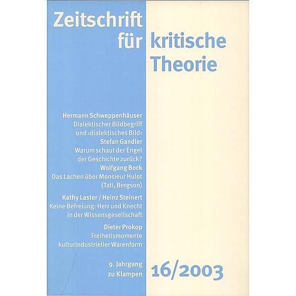 Zeitschrift für kritische Theorie / Zeitschrift für kritische Theorie, Heft 16 / Zeitschrift für kritische Theorie