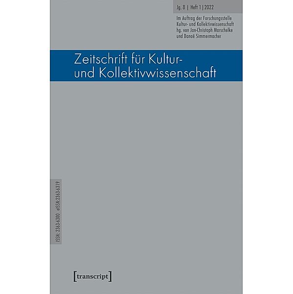Zeitschrift für Kultur- und Kollektivwissenschaft / Zeitschrift für Kultur- und Kollektivwissenschaft Bd.15