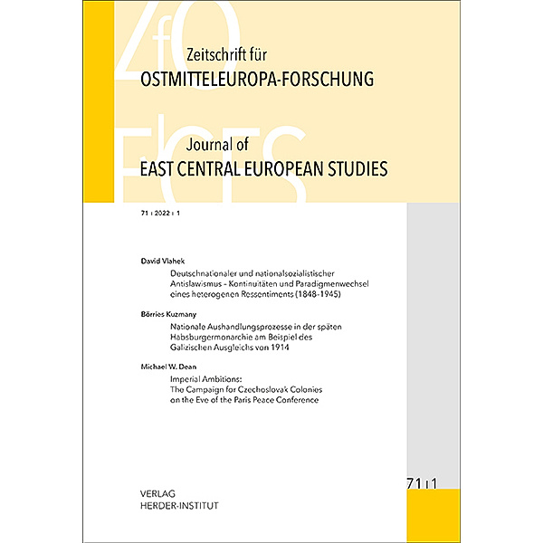 Zeitschrift für Ostmitteleuropaforschung / 71/1 / Zeitschrift für Ostmitteleuropa-Forschung (ZfO) 71/1 / Journal of East Central European Studies (JECES)
