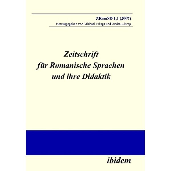 Zeitschrift für Romanische Sprachen und ihre Didaktik.H.1.1