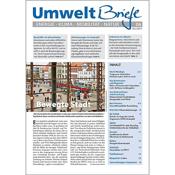 Zeitschrift UmweltBriefe Heft 06/2015