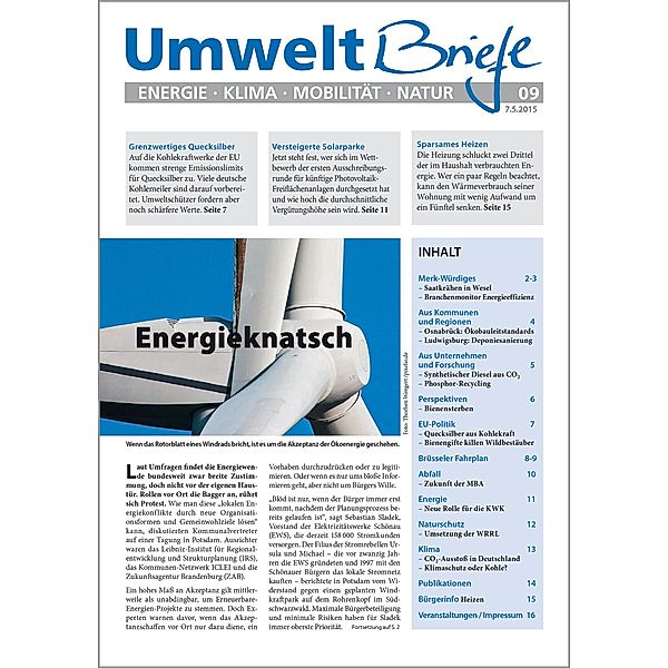 Zeitschrift UmweltBriefe Heft 09/2015