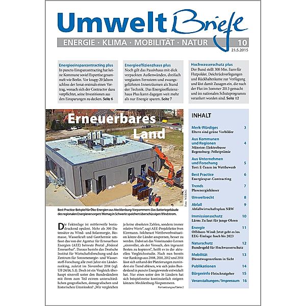 Zeitschrift UmweltBriefe Heft 10/2015