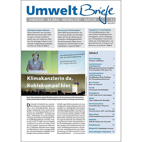 Zeitschrift UmweltBriefe Heft 12/2015