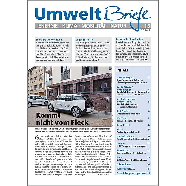 Zeitschrift UmweltBriefe Heft 13/2015