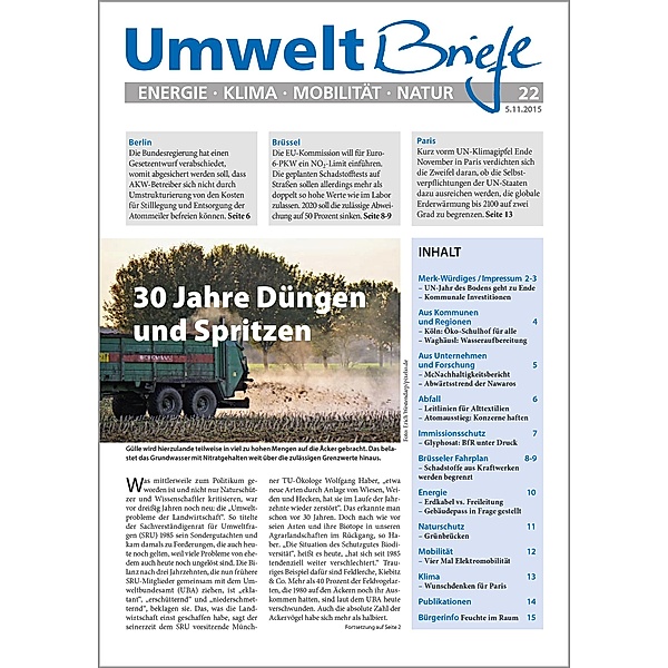 Zeitschrift UmweltBriefe Heft 22/2015
