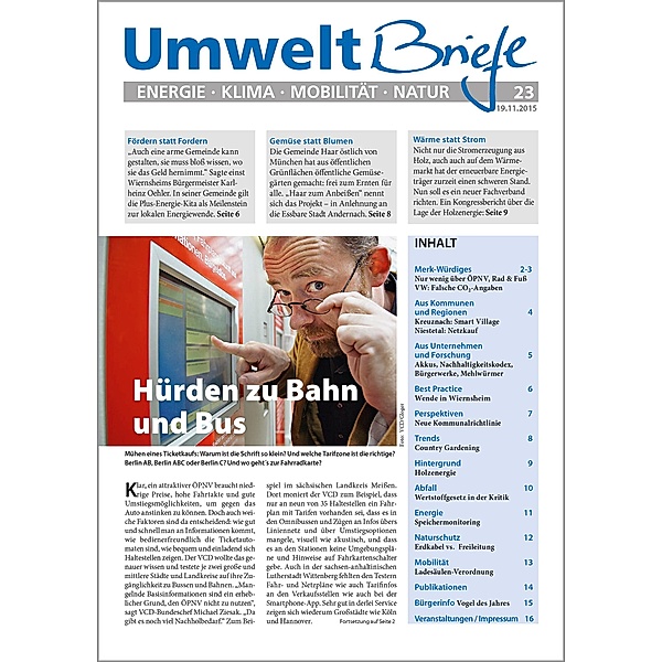 Zeitschrift UmweltBriefe Heft 23/2015