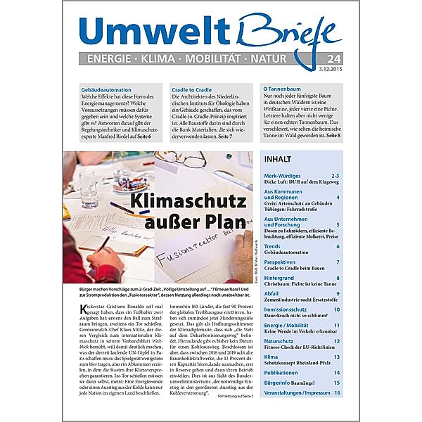 Zeitschrift UmweltBriefe Heft 24/2015