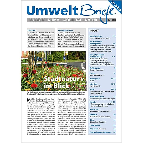 Zeitschrift UmweltBriefe Heft Juni 2016