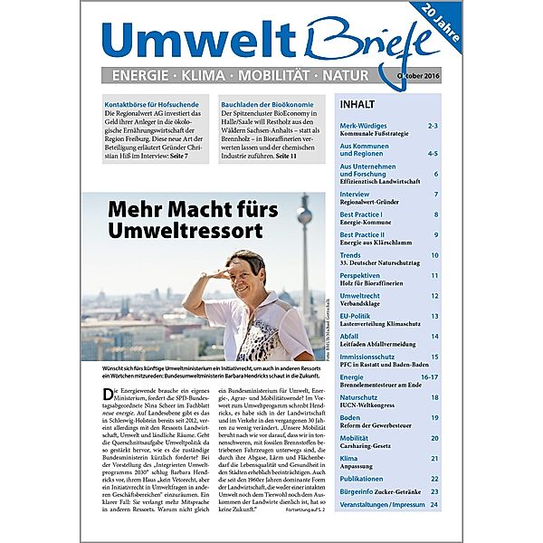 Zeitschrift UmweltBriefe Heft Oktober 2016