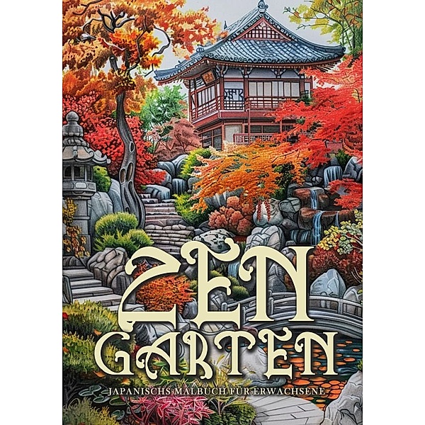 Zen Garten Japan Malbuch für Erwachsene, Monsoon Publishing, Musterstück Grafik