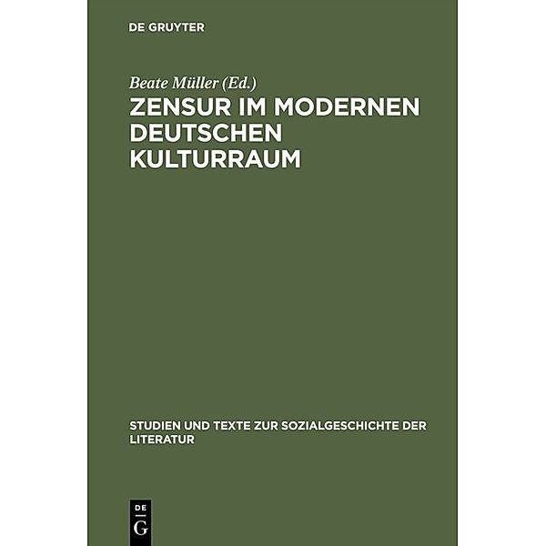 Zensur im modernen deutschen Kulturraum