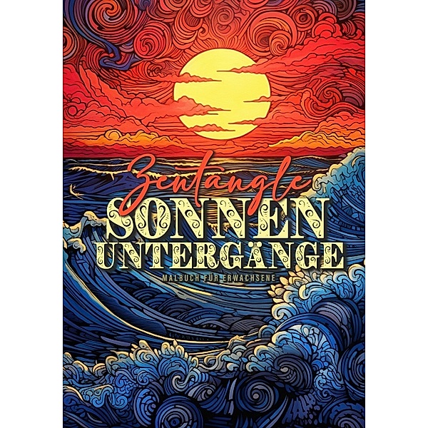Zentangle Sonnenuntergänge Malbuch für Erwachsene, Monsoon Publishing, Musterstück Grafik