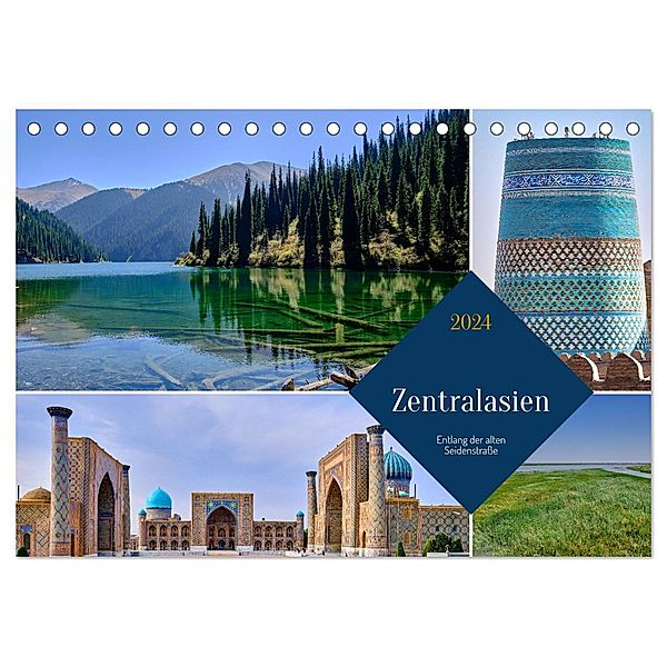 Zentralasien - Entlang der alten Seidenstraße (Tischkalender 2024 DIN A5 quer), CALVENDO Monatskalender, Thomas Leonhardy