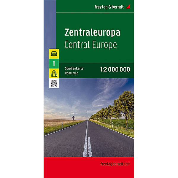 Zentraleuropa, Straßenkarte 1:2 Mio., freytag & berndt. Centraal Europa / Europa central