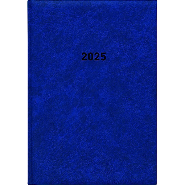 Zettler - Buchkalender 2025 blau, 14,5x21cm, Taschenkalender mit 392 Seiten im wattiertem Kunststoffeinband, 1 Woche auf 1 Seite, Tages- und Wochenzählung und internationales Kalendarium