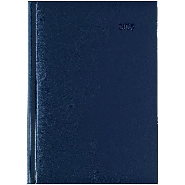 Zettler - Buchkalender Balacron 2025 blau, 15x21cm, Taschenkalender im Balacron Einband mit 352 Seiten, 7 Tage auf 6 Seiten, Adressteil, Monats- und Jahresübersicht und internationales Kalendarium