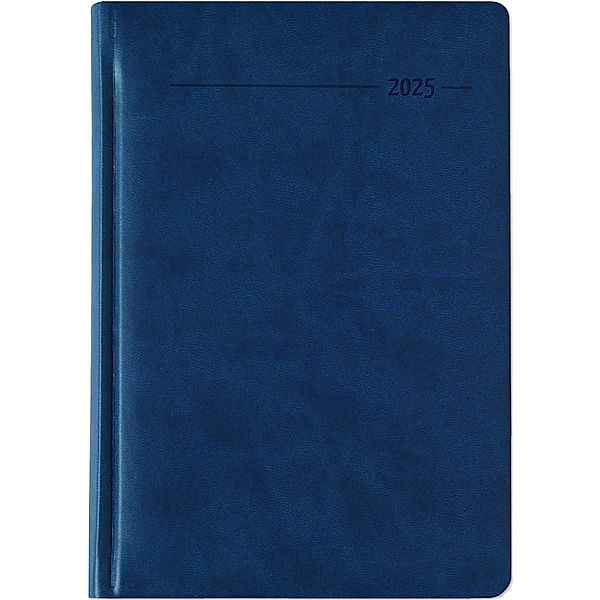 Zettler - Buchkalender Tucson 2025 blau, 15x21cm, Taschenkalender im Tucson Einband mit 416 Seiten, 1 Tag auf 1 Seite, Adressteil, Monatsübersicht, Mondphasen und internationales Kalendarium