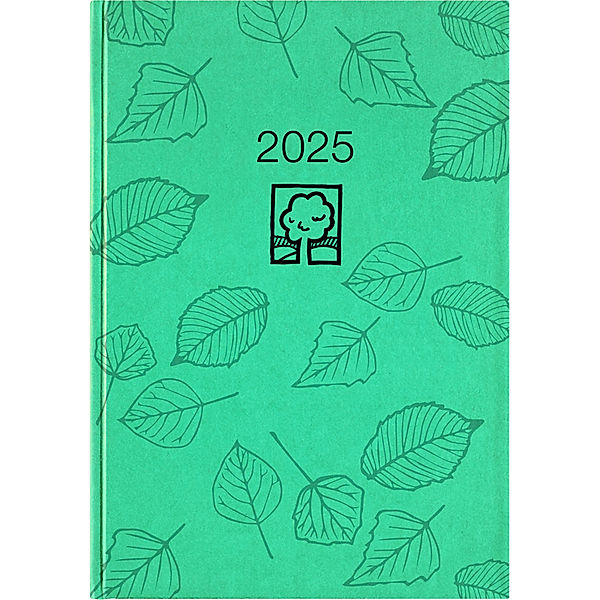 Zettler - Taschenkalender 2025 türkis, 10,2x14,2cm, Taschenplaner mit 400 Seiten im Kartoneinband, Tages- und Wochenzählung, Mondphasen, Monatsübersicht und internationales Kalendarium