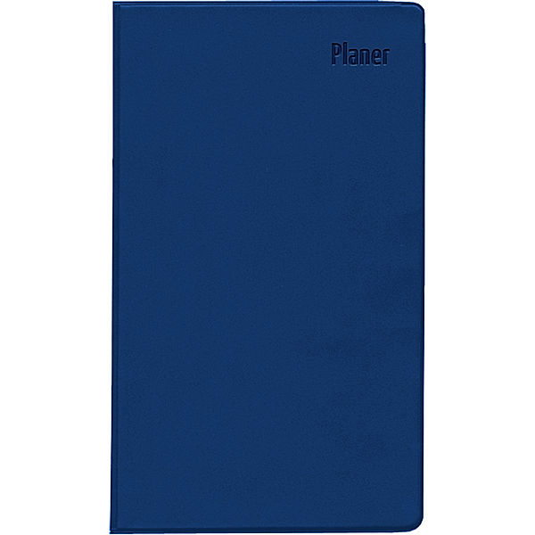 Zettler - Taschenplaner 2025 blau, 9,5x16cm, Taschenkalender mit 32 Seiten in Kunststoffhülle, 1 Monat auf 2 Seiten, separates Adressheft, Wochenzählung, Mondphasen und deutsches Kalendarium