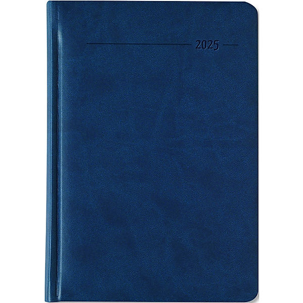 Zettler - Wochenplaner Tucson 2025 blau, 15x21cm, Taschenkalender mit 128 Seiten mit 1 Woche auf 2 Seiten, Adressteil, Notizbereich, Monatsübersicht, Mondphasen und internationales Kalendarium