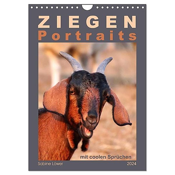 Ziegenportraits (Wandkalender 2024 DIN A4 hoch), CALVENDO Monatskalender, Sabine Löwer