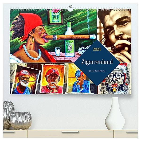 Zigarrenland - Blauer Dunst in Kuba (hochwertiger Premium Wandkalender 2024 DIN A2 quer), Kunstdruck in Hochglanz, Henning von Löwis of Menar