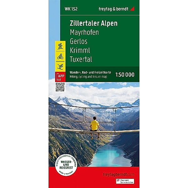 Zillertaler Alpen, Wander-, Rad- und Freizeitkarte 1:50.000, freytag & berndt, WK 152