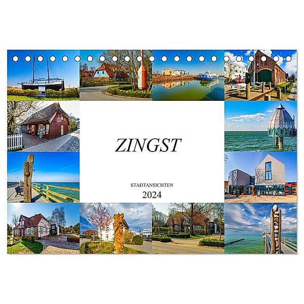 Zingst Stadtansichten (Tischkalender 2024 DIN A5 quer), CALVENDO Monatskalender, Dirk Meutzner