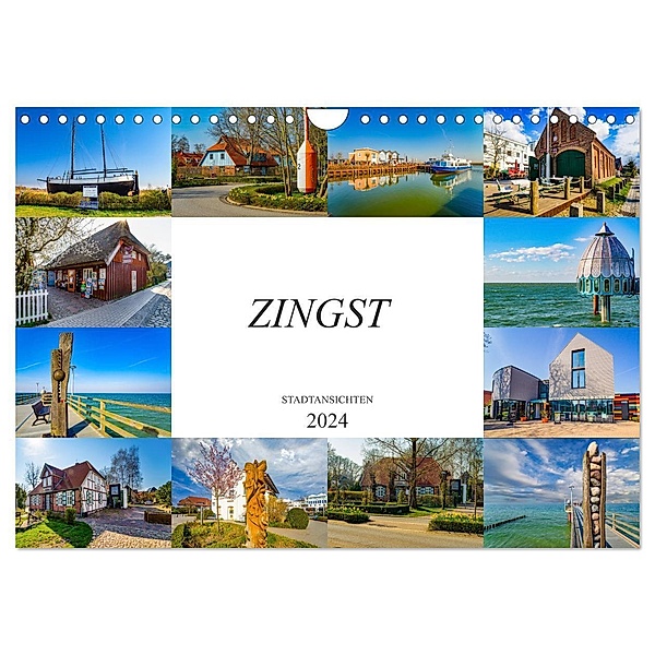 Zingst Stadtansichten (Wandkalender 2024 DIN A4 quer), CALVENDO Monatskalender, Dirk Meutzner
