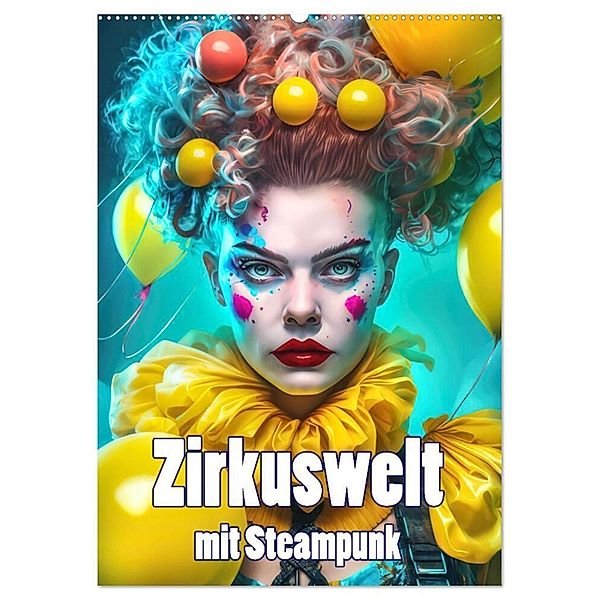 Zirkuswelt mit Steampunk (Wandkalender 2024 DIN A2 hoch), CALVENDO Monatskalender, Liselotte Brunner-Klaus