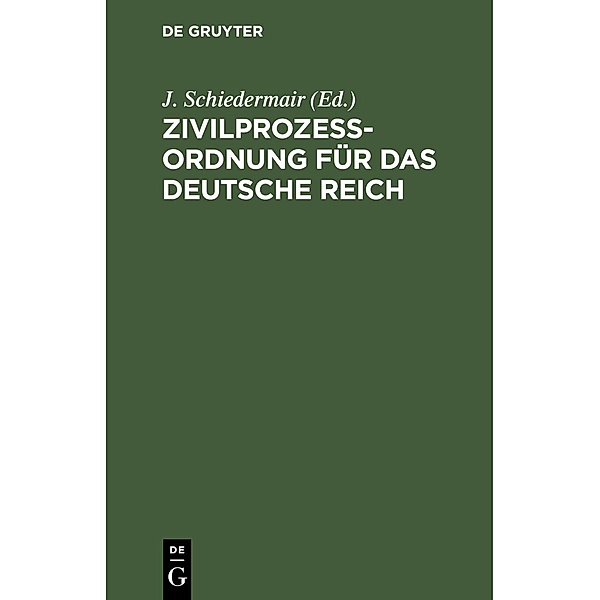 Zivilprozessordnung für das Deutsche Reich