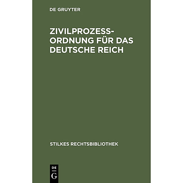 Zivilprozeßordnung für das Deutsche Reich
