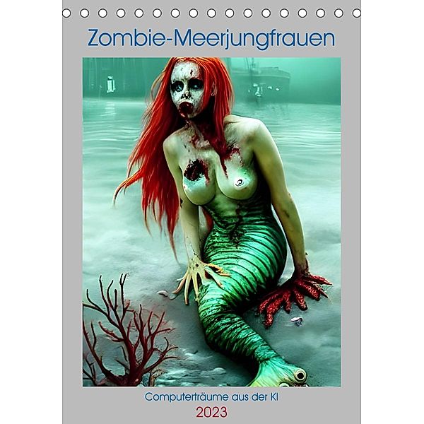 Zombie-Meerjungfrauen - Computerträume aus der KI (Tischkalender 2023 DIN A5 hoch), Christine aka stine1