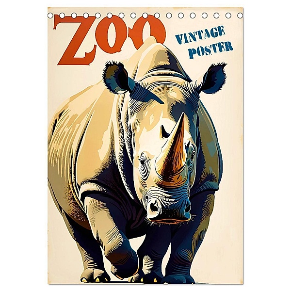 Zoo Vintage-Poster (Tischkalender 2025 DIN A5 hoch), CALVENDO Monatskalender, Calvendo, Renate Utz