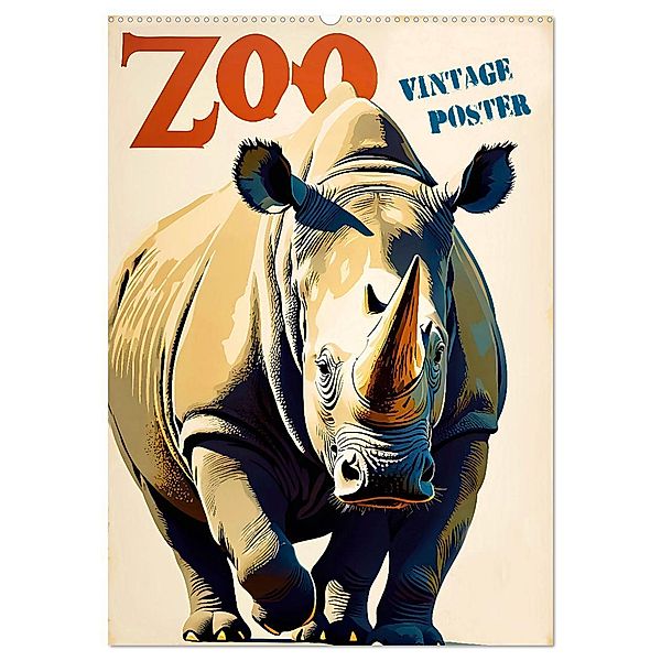 Zoo Vintage-Poster (Wandkalender 2025 DIN A2 hoch), CALVENDO Monatskalender, Calvendo, Renate Utz