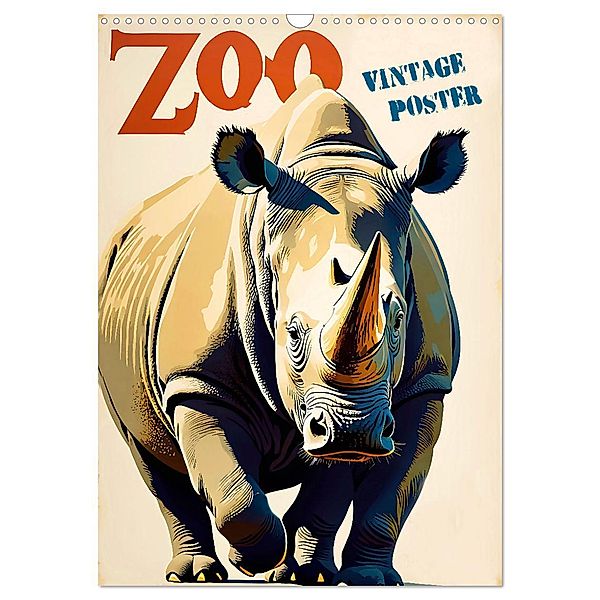 Zoo Vintage-Poster (Wandkalender 2025 DIN A3 hoch), CALVENDO Monatskalender, Calvendo, Renate Utz