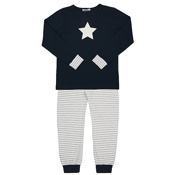 zoolaboo zoolaboo Schlafanzug Weißer Stern, blau/grau gestreift (Größe: 104)