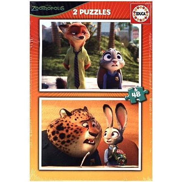 Zootropolis (Kinderpuzzle), 2 x 48 Teile