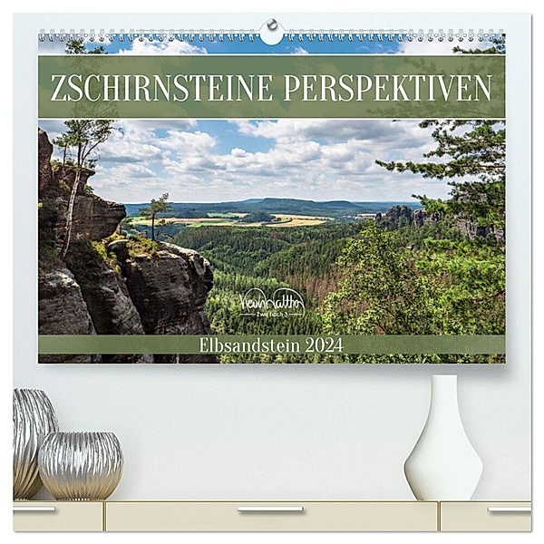 Zschirnsteine Perspektiven - Elbsandstein (hochwertiger Premium Wandkalender 2024 DIN A2 quer), Kunstdruck in Hochglanz, Kevin Walther