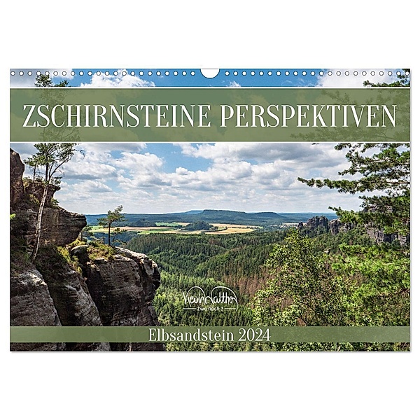 Zschirnsteine Perspektiven - Elbsandstein (Wandkalender 2024 DIN A3 quer), CALVENDO Monatskalender, Kevin Walther