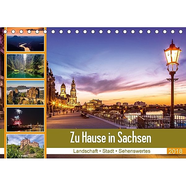 Zu Hause in Sachsen (Tischkalender 2018 DIN A5 quer) Dieser erfolgreiche Kalender wurde dieses Jahr mit gleichen Bildern, Christoph Perret