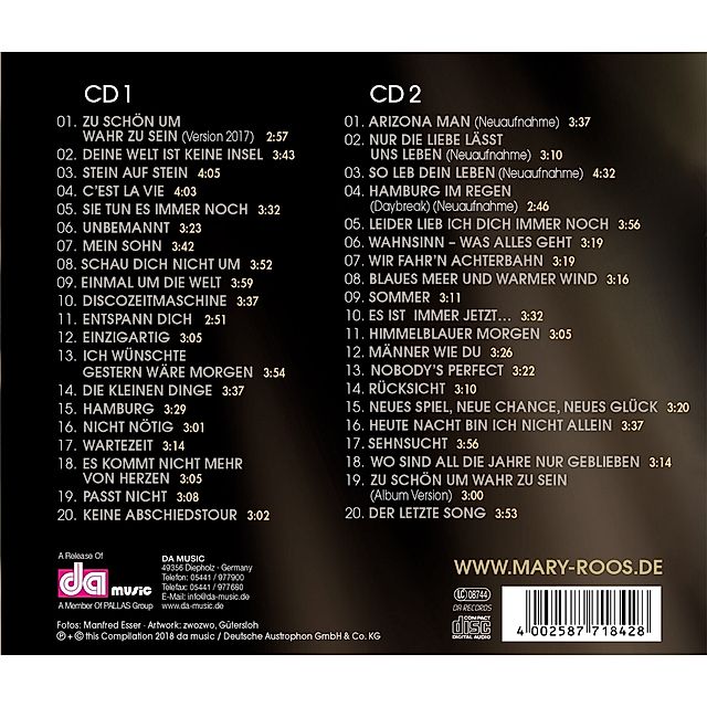 Zu schön um wahr zu sein Das neue Best Of-Album, 2 CDs von Mary Roos |  Weltbild.de