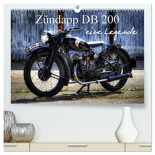Zündapp DB 200 eine Legende (hochwertiger Premium Wandkalender 2024 DIN A2 quer), Kunstdruck in Hochglanz, Ingo Laue