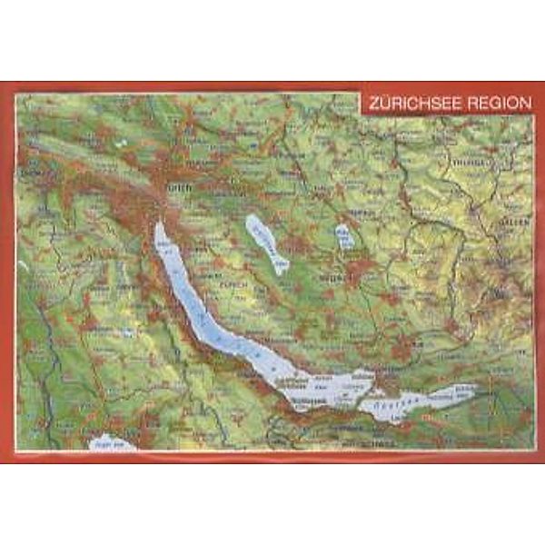 Zürichsee Region, Reliefpostkarte, André Markgraf, Mario Engelhardt